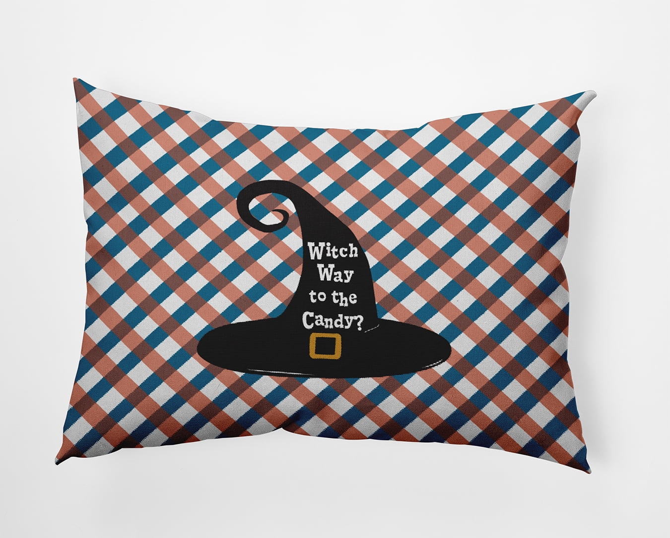 20" x 14" Simply Daisy Halloween Witch Way to the Candy Polyester Indoor/Outdoor Pillow, Unreal Teal Qty 1