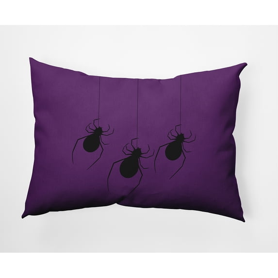 20" x 14" Simply Daisy Hanging Spiders Halloween Polyester Accent Pillow, Amethyst Qty 1