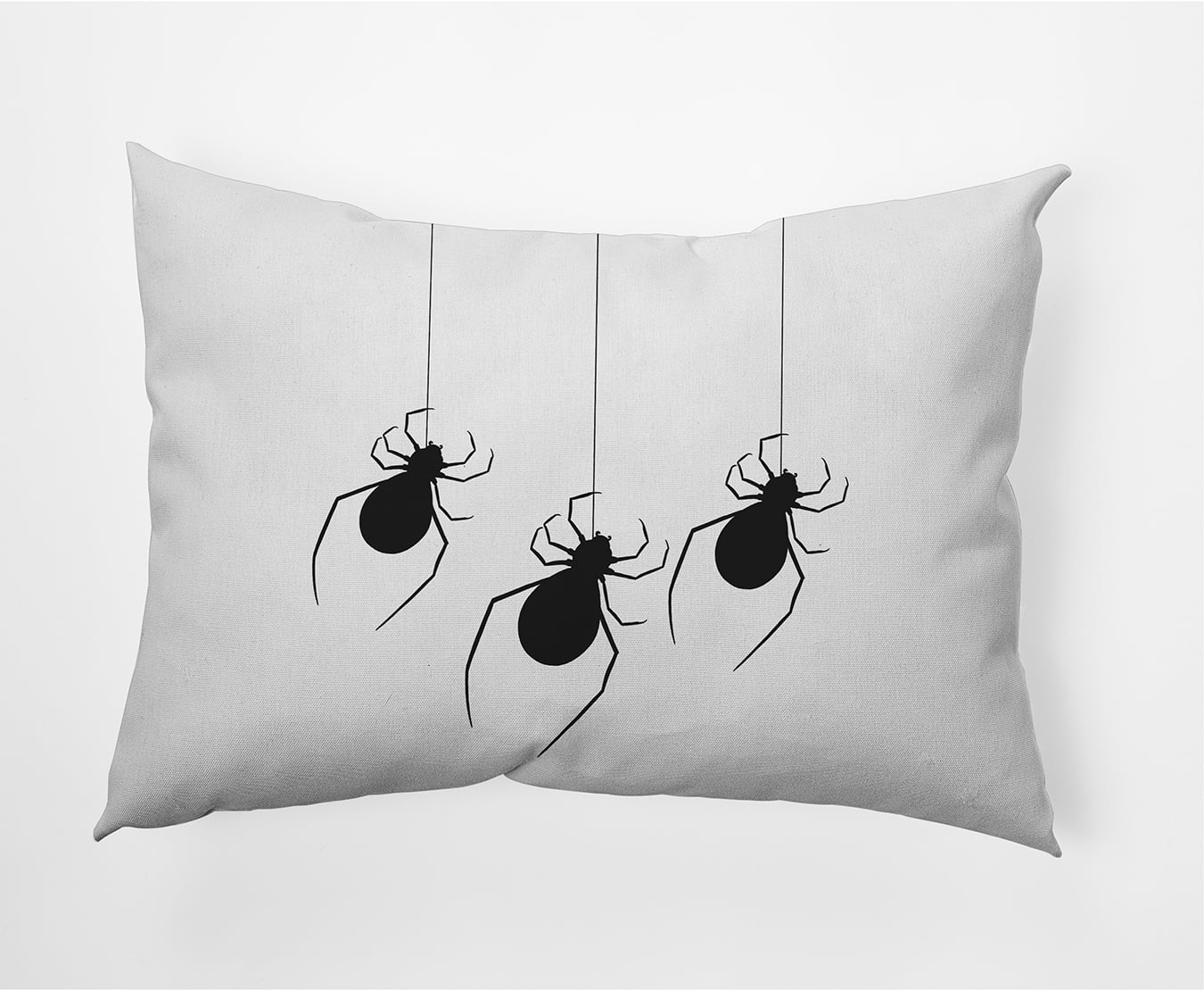 20" x 14" Simply Daisy Hanging Spiders Halloween Polyester Accent Pillow, White Qty 1