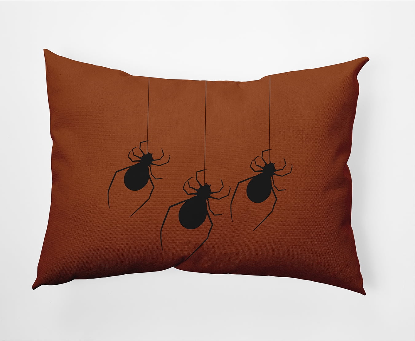 20" x 14" Simply Daisy Hanging Spiders Halloween Polyester Indoor/Outdoor Pillow, Sienna Qty 1