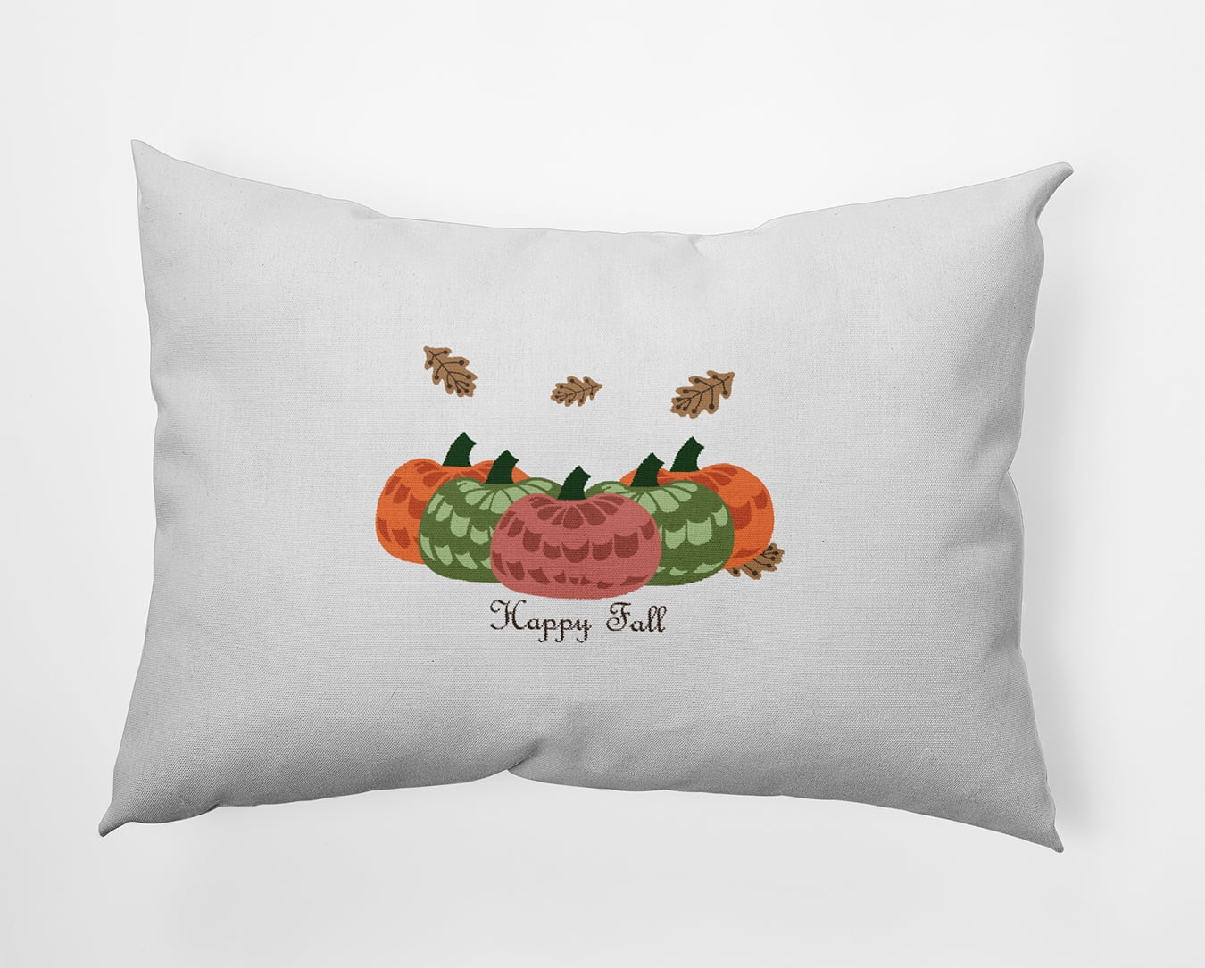 20" x 14" Simply Daisy Happy Fall Pumpkins Polyester Indoor/Outdoor Pillow, Coral Qty 1