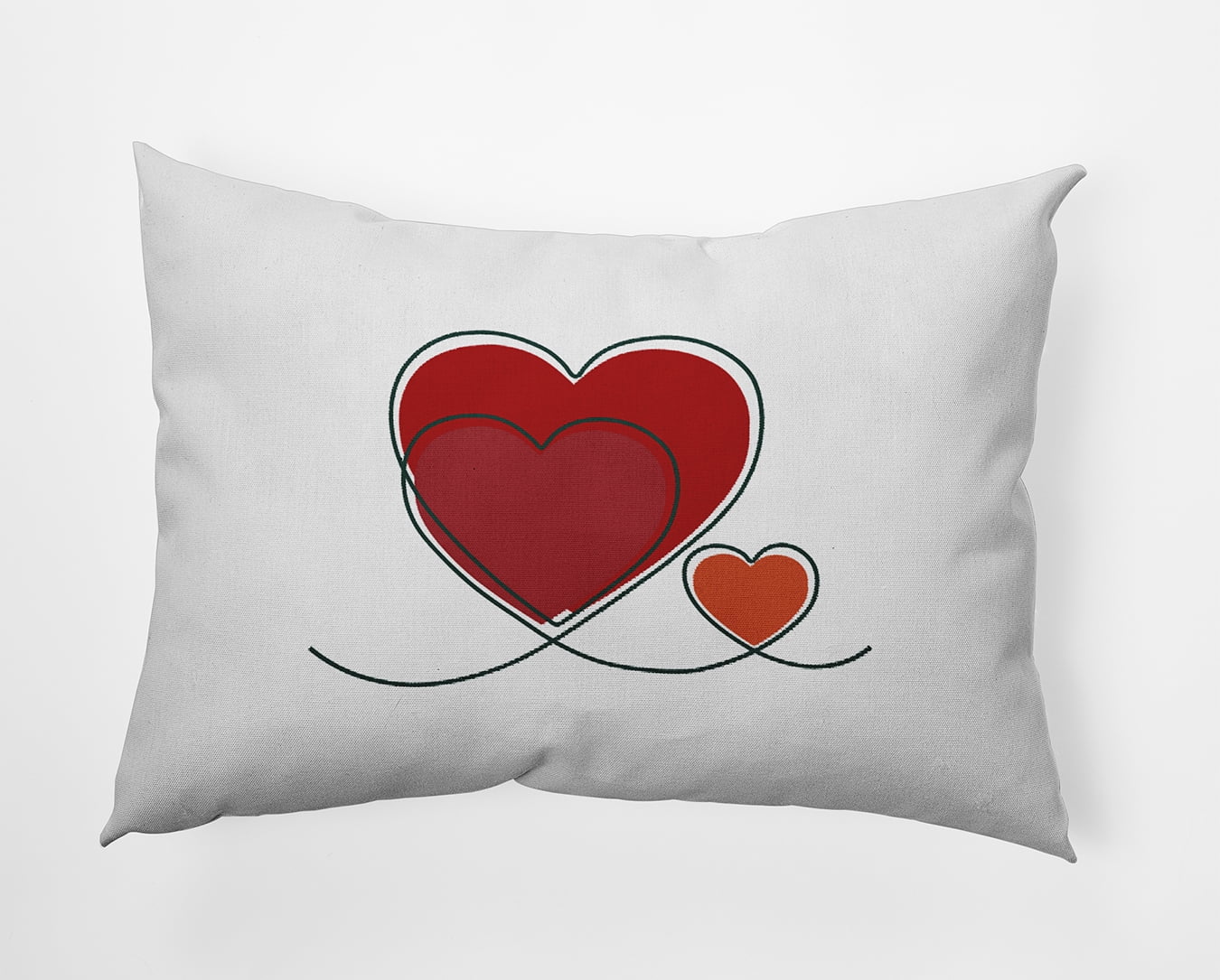 20" x 14" Simply Daisy Hearts With Outlines Polyester Accent Pillow, Buddah Qty 1