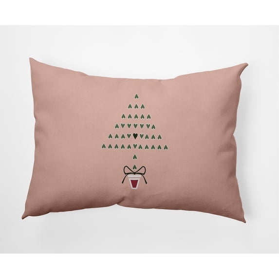 20" x 14" Simply Daisy Hearty Holidays Polyester Accent Pillow, Peach (1 Count)