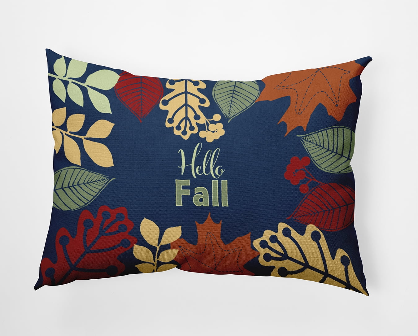 20" x 14" Simply Daisy Hello Fall Polyester Accent Pillow, Navy Qty 1