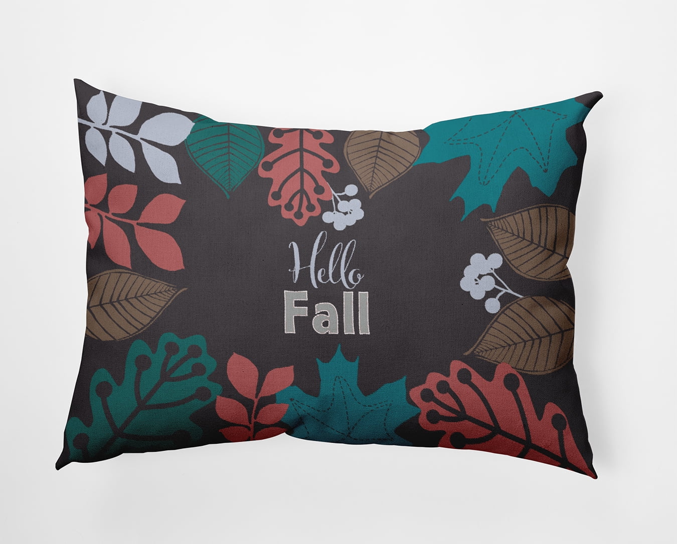 20" x 14" Simply Daisy Hello Fall Polyester Indoor/Outdoor Pillow, Grey Qty 1