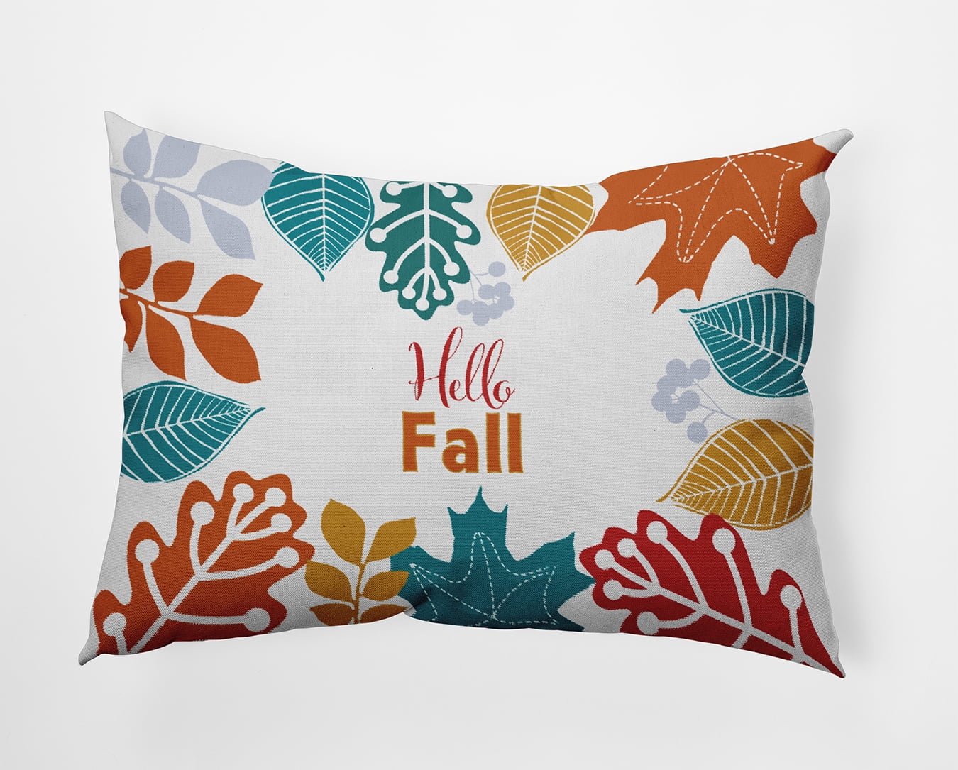 20" x 14" Simply Daisy Hello Fall Polyester Indoor/Outdoor Pillow, White Qty 1