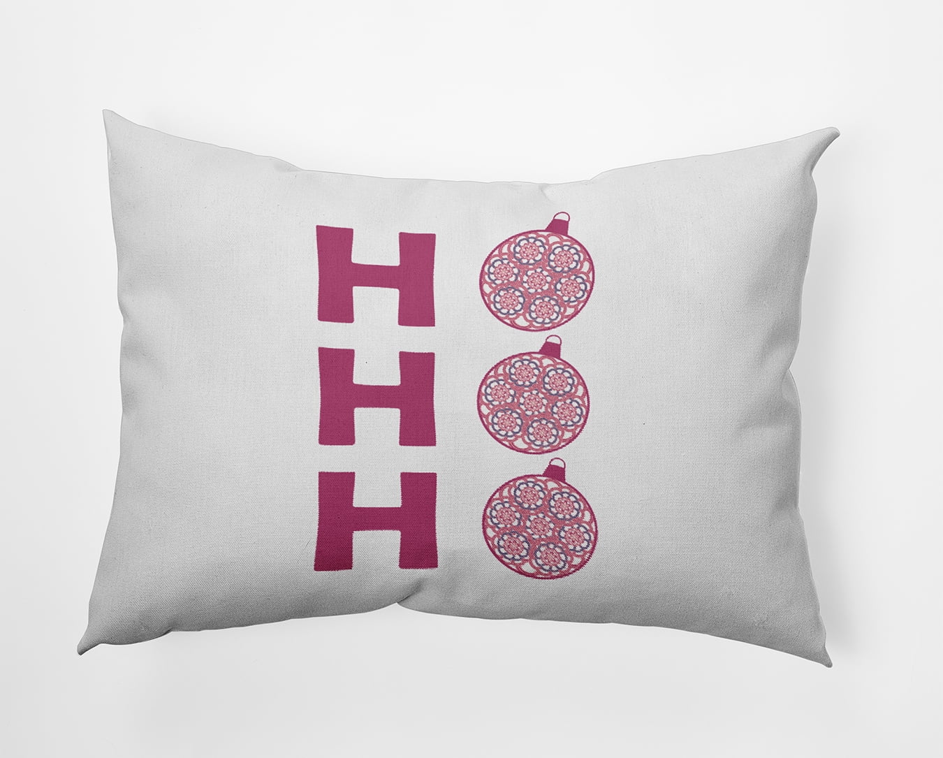 20" x 14" Simply Daisy Ho Ho Ho Polyester Accent Pillow, Cerise Pink Qty 1