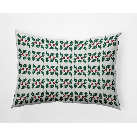 20" x 14" Simply Daisy Holly Stripes Polyester Indoor/Outdoor Pillow, Forest Green Qty 1