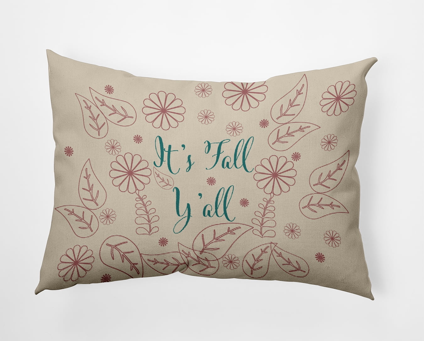 20" x 14" Simply Daisy It's Fall Y'all Polyester Indoor/Outdoor Pillow, Taupe Qty 1