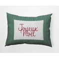 thumbnail image 1 of 20" x 14" Simply Daisy Joyeux Noel Ticking Polyester Accent Pillow, Forest Green Qty 1, 1 of 3