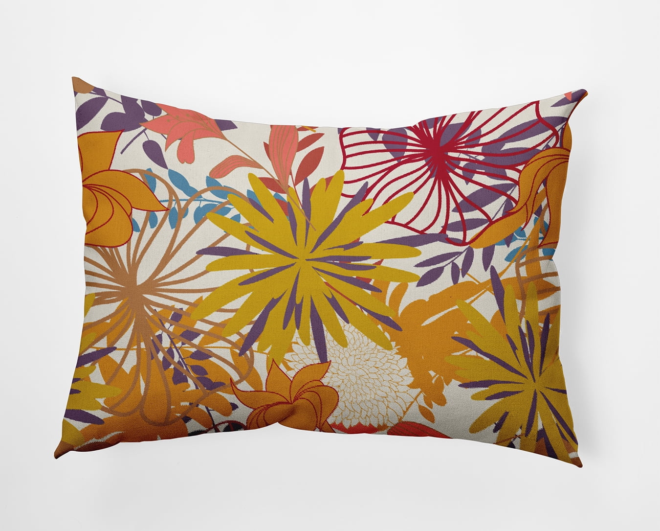 20" x 14" Simply Daisy Jumble Floral Polyester Accent Pillow, Mustard Qty 1