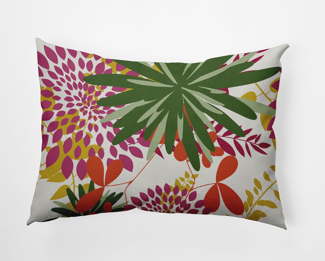 20" x 14" Simply Daisy Jumble Floral Polyester Indoor/Outdoor Pillow, Leaf Qty 1