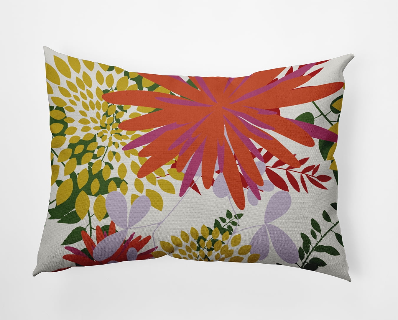 20" x 14" Simply Daisy Jumble Floral Polyester Indoor/Outdoor Pillow, Surf Board Orange Qty 1