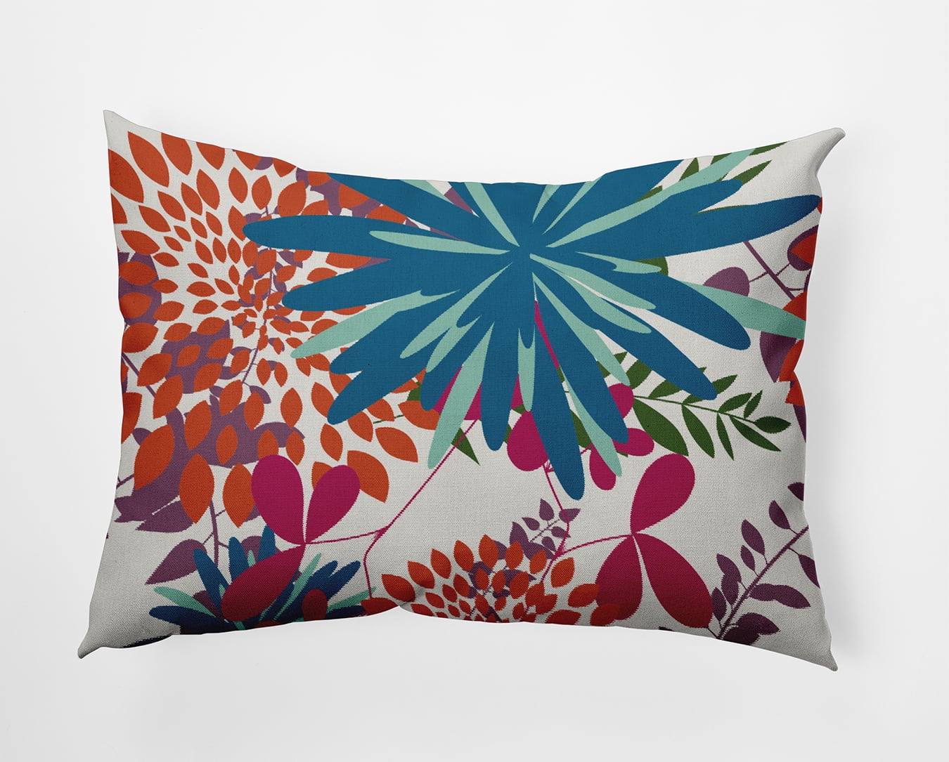 20" x 14" Simply Daisy Jumble Floral Polyester Indoor/Outdoor Pillow, Teal Qty 1