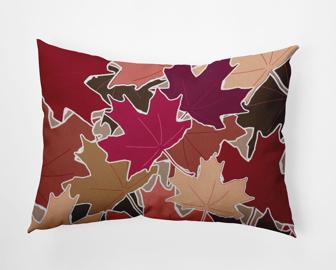 20" x 14" Simply Daisy Leaf Pile Polyester Accent Pillow, Fuschia Qty 1
