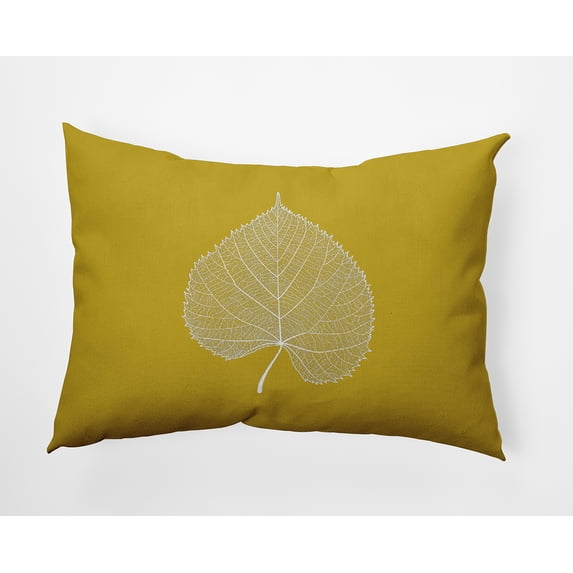 20" x 14" Simply Daisy Leaf Study Polyester Accent Pillow, Mustard Qty 1