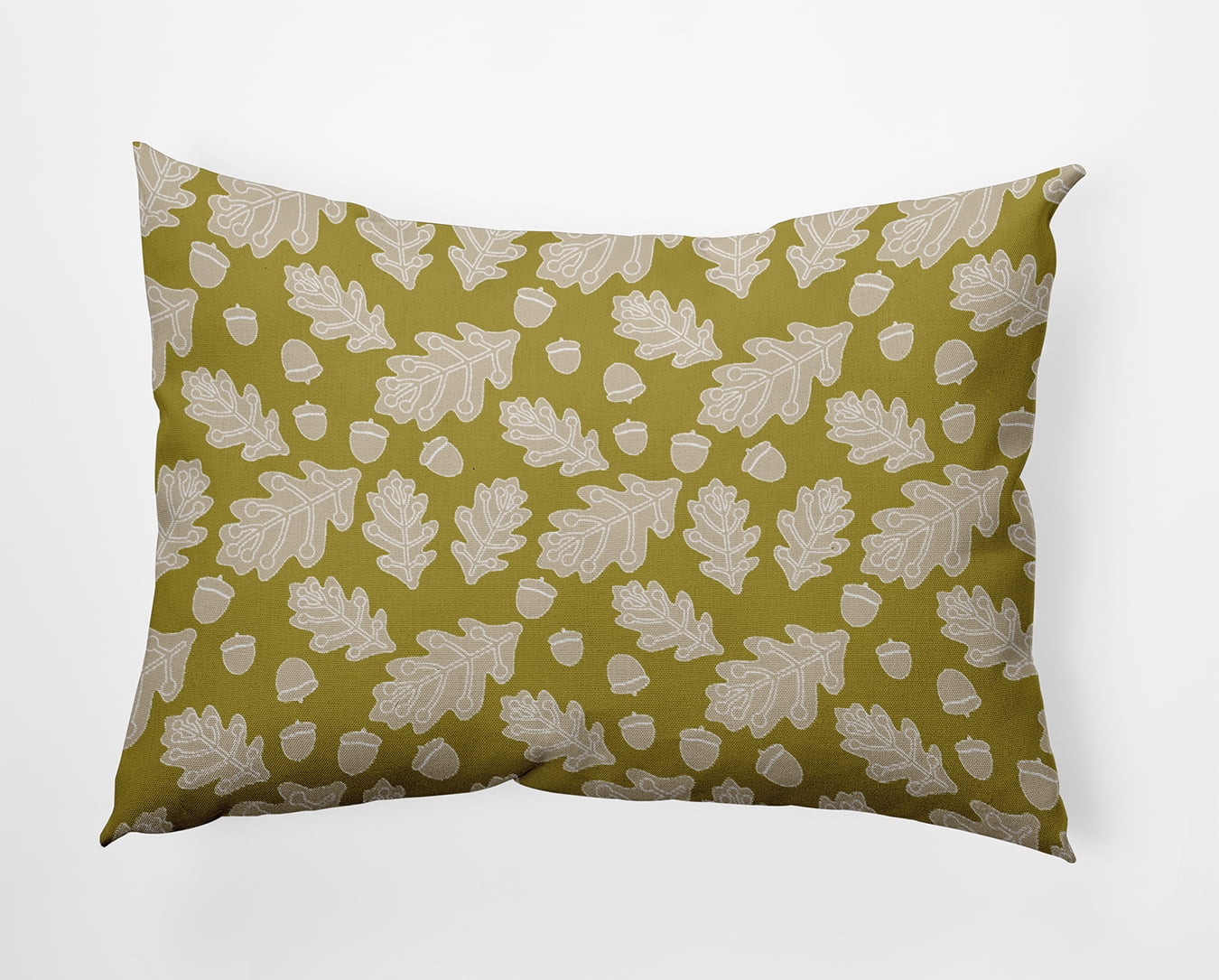 20" x 14" Simply Daisy Leaves and Acorns Polyester Accent Pillow, Muted Gold Qty 1