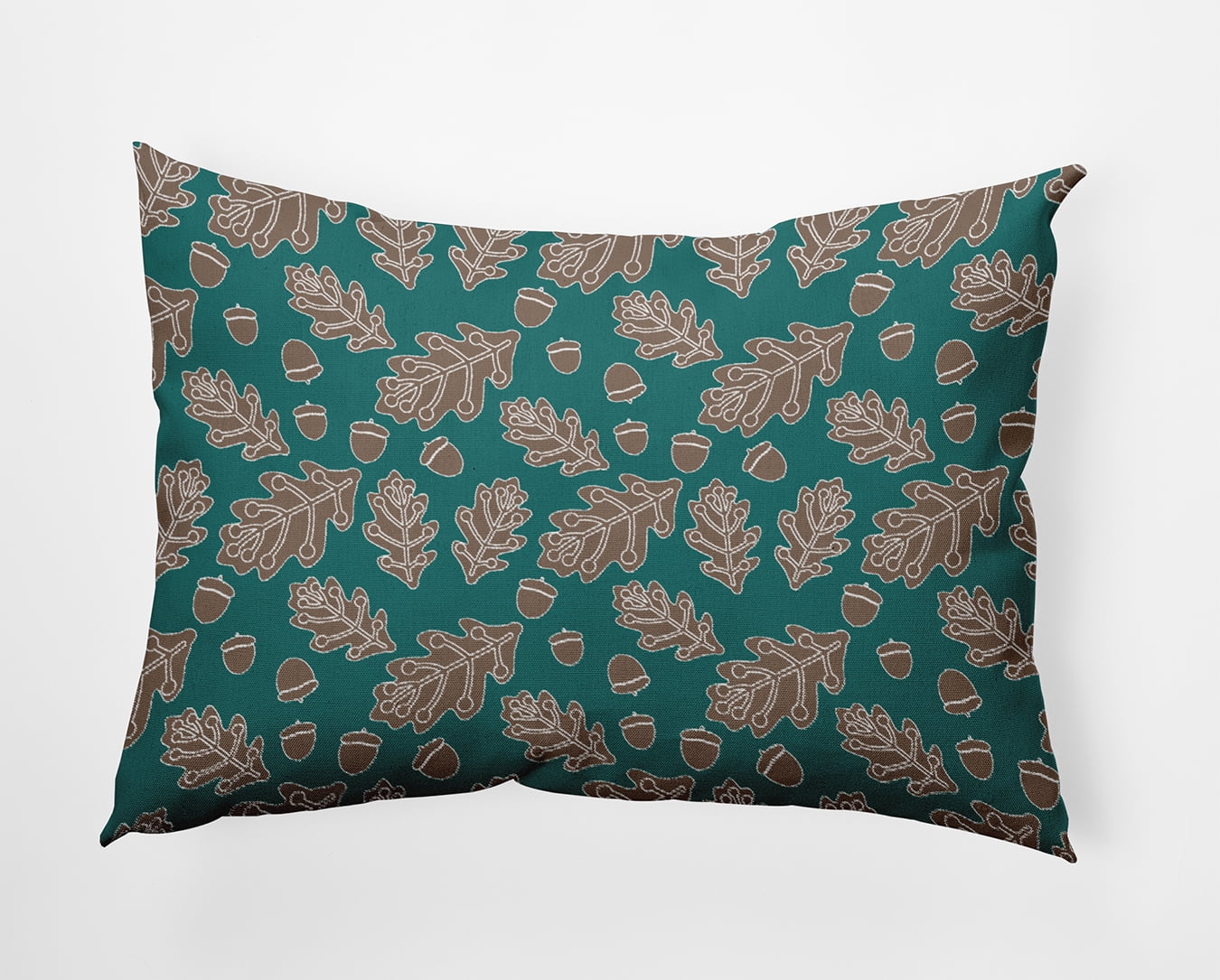 20" x 14" Simply Daisy Leaves and Acorns Polyester Accent Pillow, Teal Qty 1