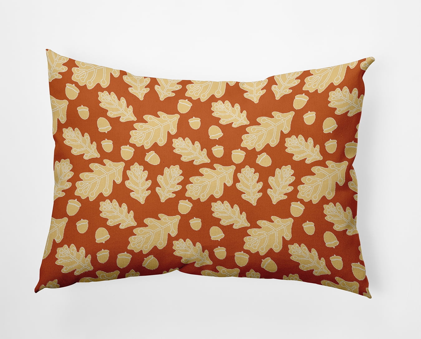 20" x 14" Simply Daisy Leaves and Acorns Polyester Indoor/Outdoor Pillow, Dusty Orange Qty 1