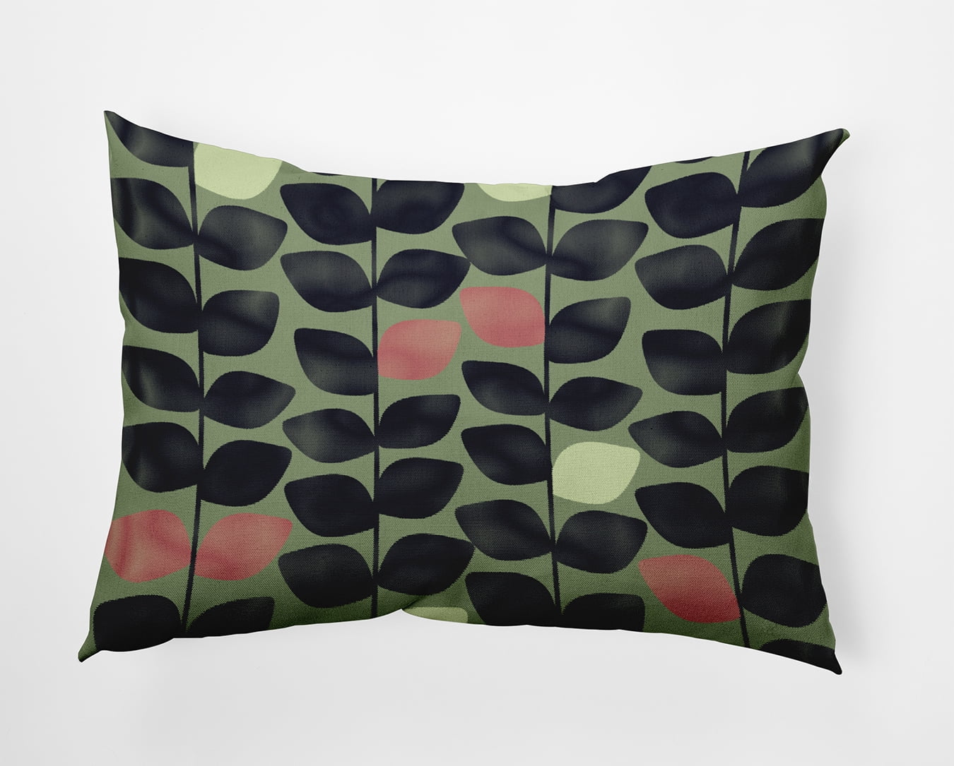 20" x 14" Simply Daisy Leaves and Branches Polyester Indoor/Outdoor Pillow, Green Tea Qty 1