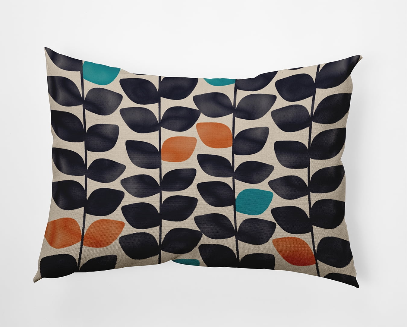 20" x 14" Simply Daisy Leaves and Branches Polyester Indoor/Outdoor Pillow, Taupe Qty 1