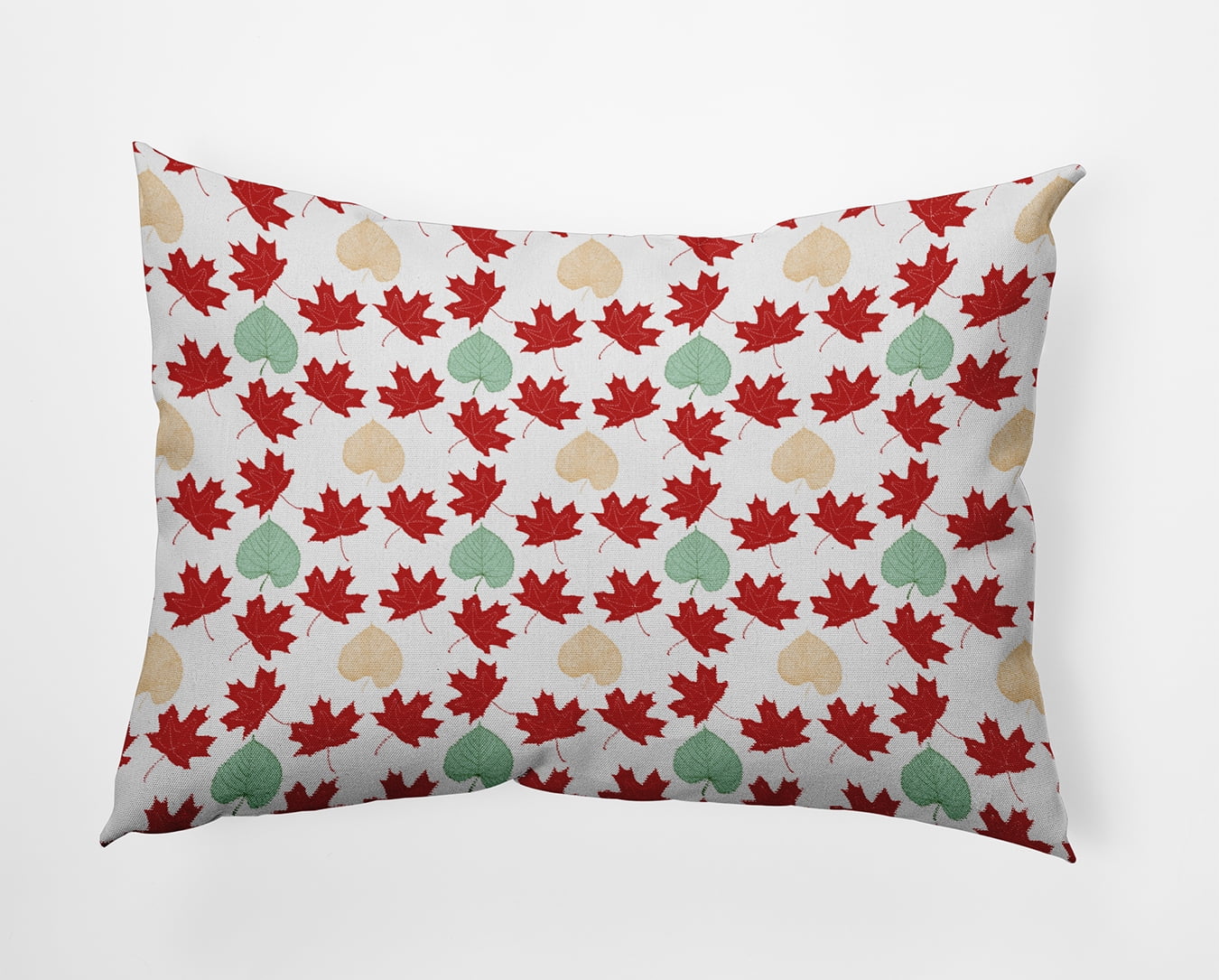 20" x 14" Simply Daisy Lots of Leaves Polyester Accent Pillow, Dark Red Qty 1