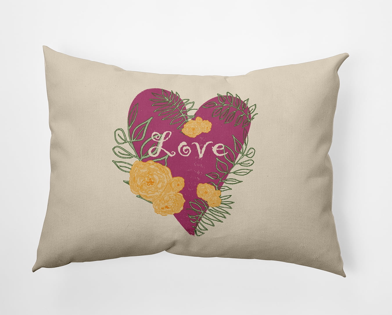 20" x 14" Simply Daisy Love And Roses Polyester Accent Pillow, Pink Qty 1