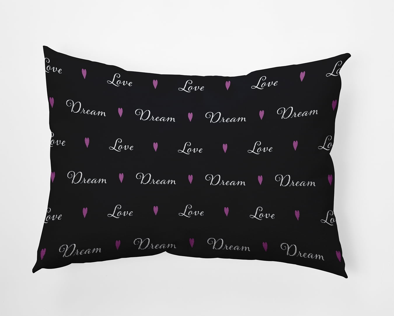 20" x 14" Simply Daisy Love Dream Polyester Indoor/Outdoor Pillow, Black Qty 1