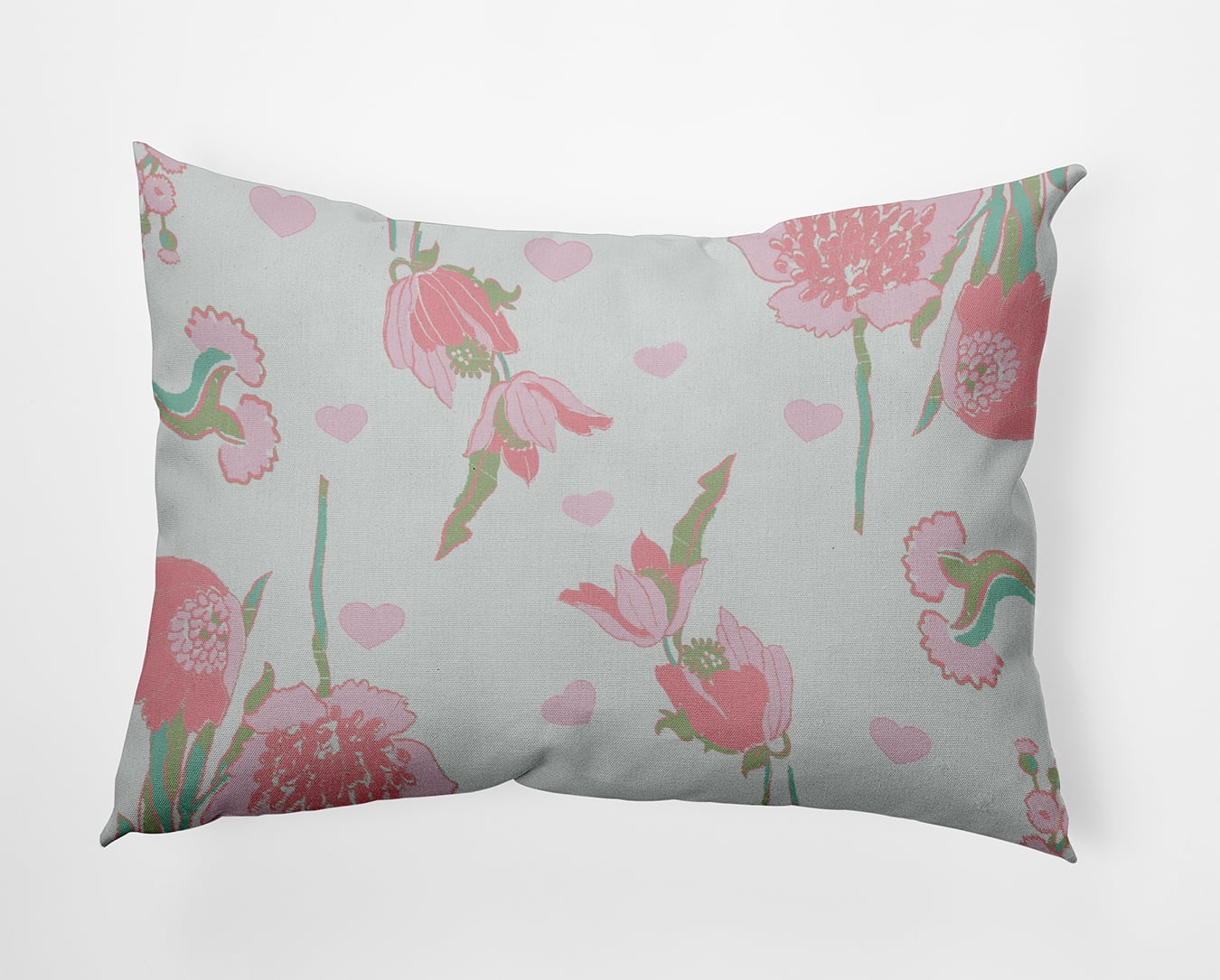 20" x 14" Simply Daisy Love In The Garden Polyester Accent Pillow, Pale Green Qty 1