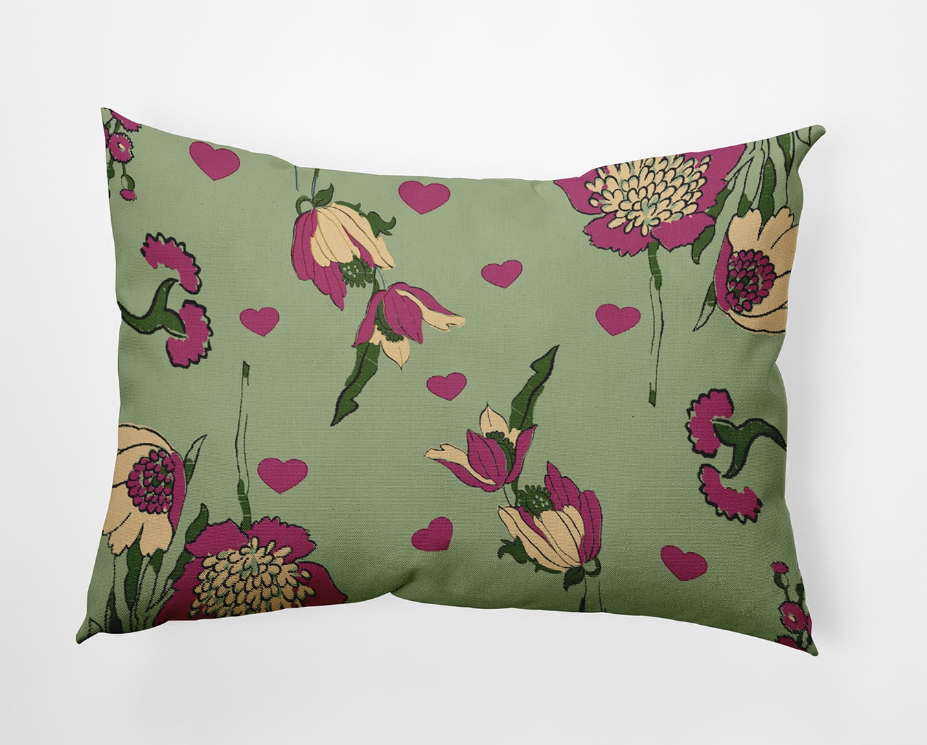 20" x 14" Simply Daisy Love In The Garden Polyester Indoor/Outdoor Pillow, Fresh Green Qty 1
