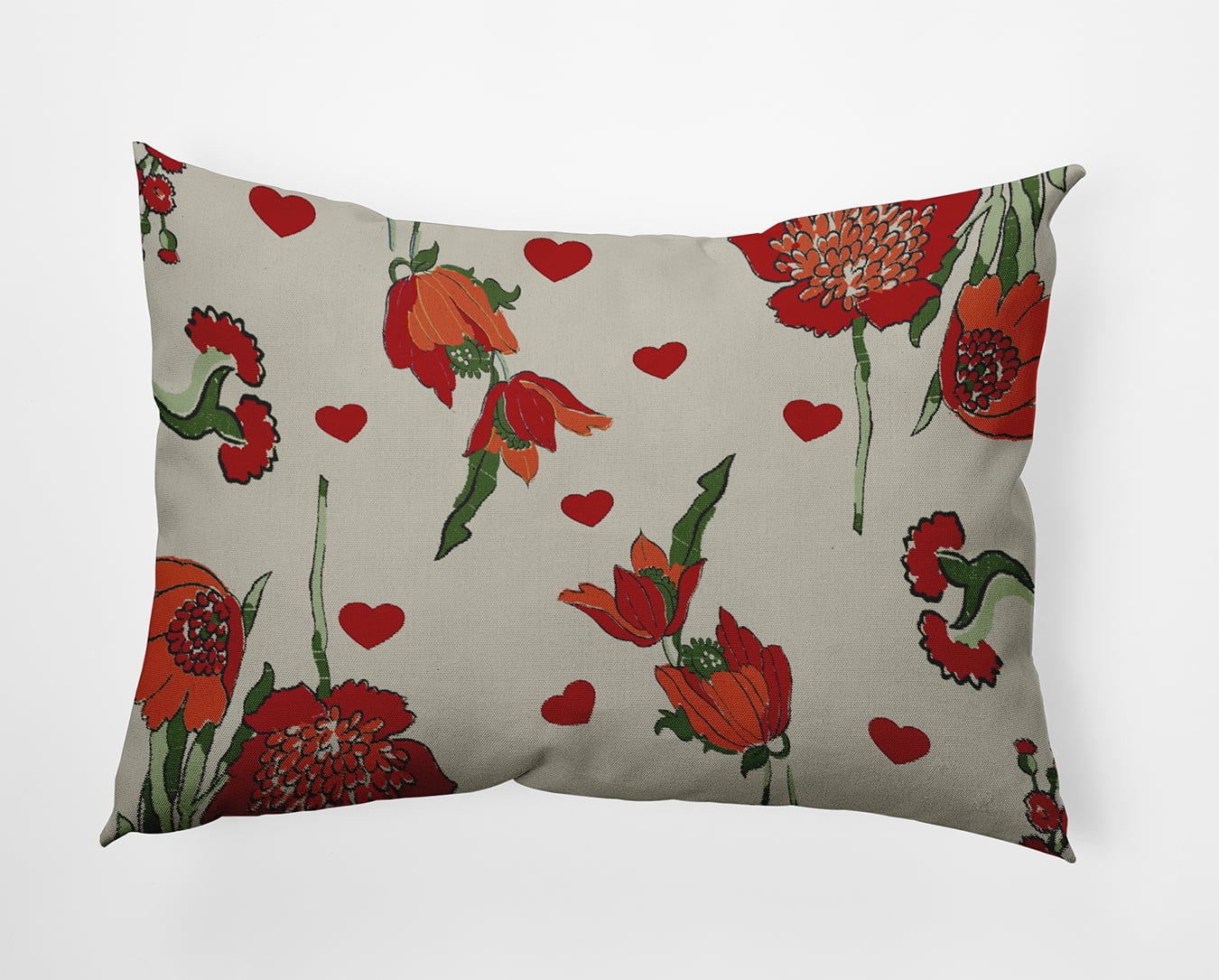 20" x 14" Simply Daisy Love In The Garden Polyester Indoor/Outdoor Pillow, Oatmeal Qty 1