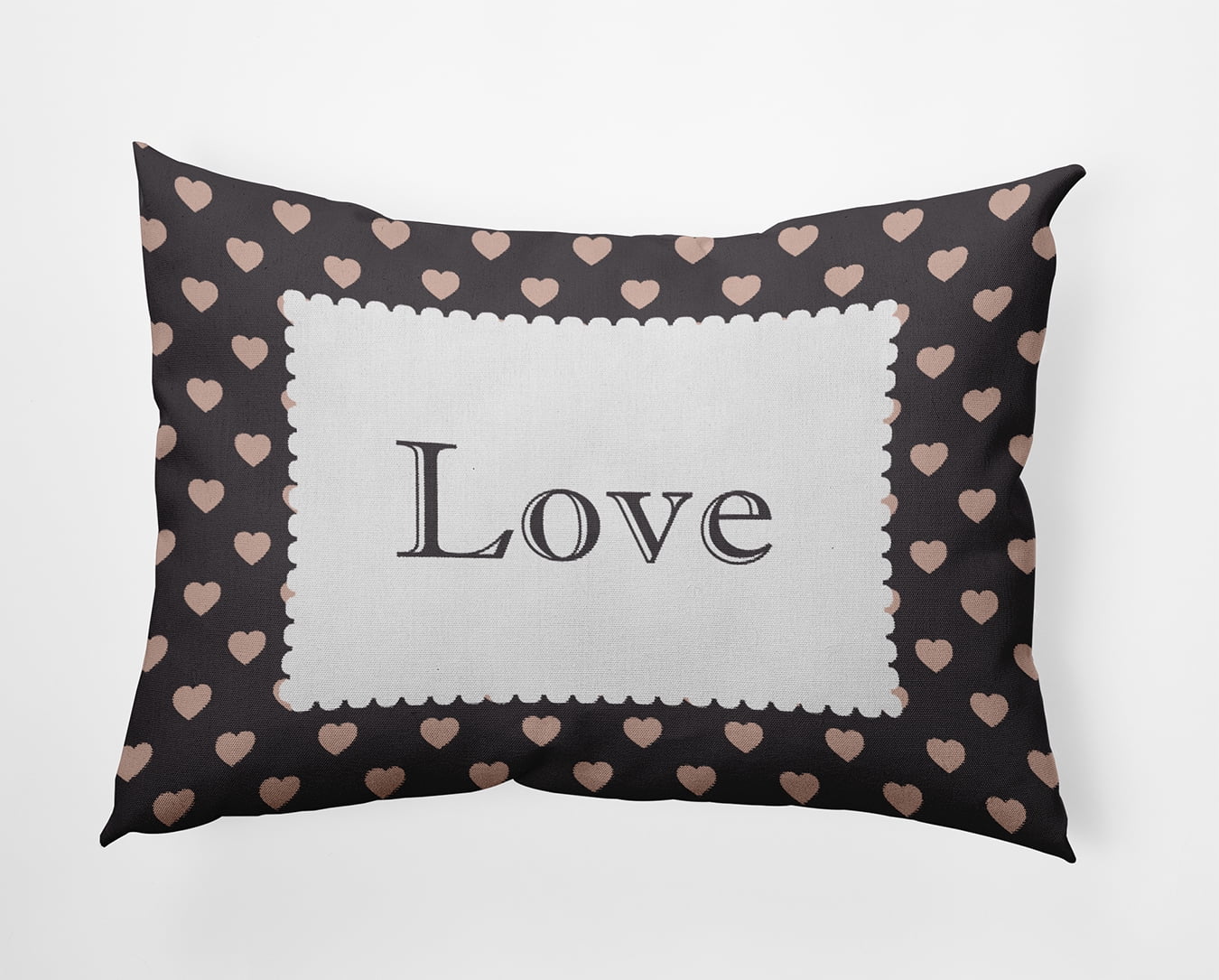 20" x 14" Simply Daisy Love Polyester Accent Pillow, Dark Gray Qty 1