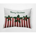 thumbnail image 1 of 20" x 14" Simply Daisy Merry Christmas Stripes Polyester Accent Pillow, Forest Green Qty 1, 1 of 1