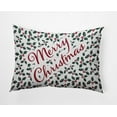 thumbnail image 1 of 20" x 14" Simply Daisy Merry Christmas with Holly Polyester Accent Pillow, Christmas Green Qty 1, 1 of 3