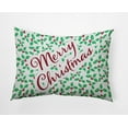 thumbnail image 1 of 20" x 14" Simply Daisy Merry Christmas with Holly Polyester Indoor/Outdoor Pillow, Bright Green Qty 1, 1 of 3