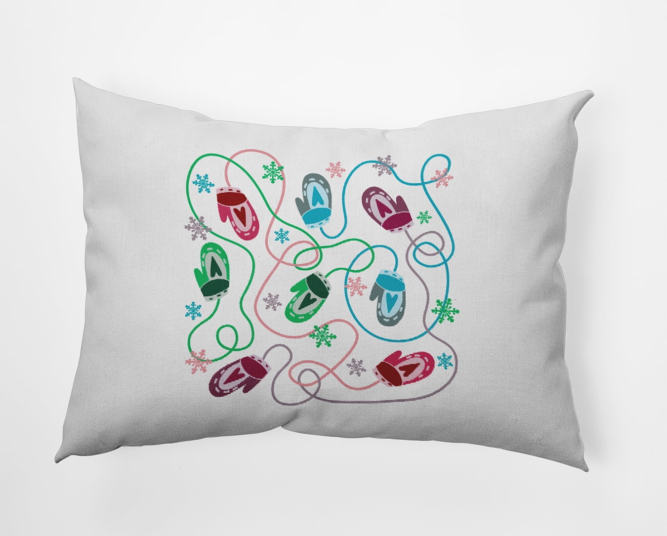 20" x 14" Simply Daisy Mittens Polyester Accent Pillow, Bright Green Qty 1