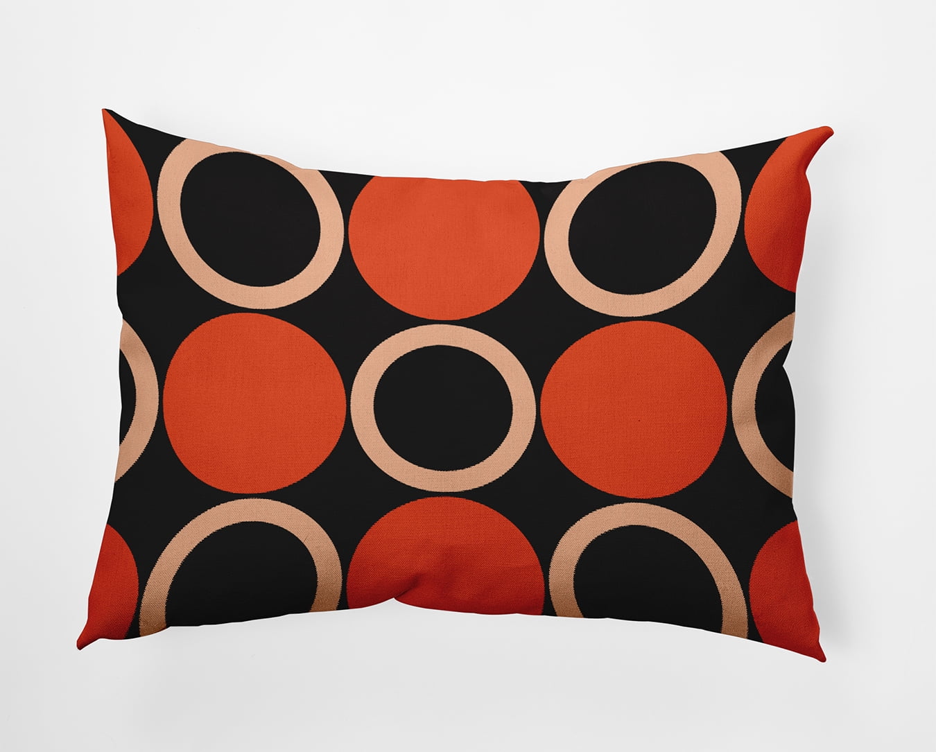 20" x 14" Simply Daisy Mod Circles Polyester Indoor/Outdoor Pillow, Harvest Orange Qty 1