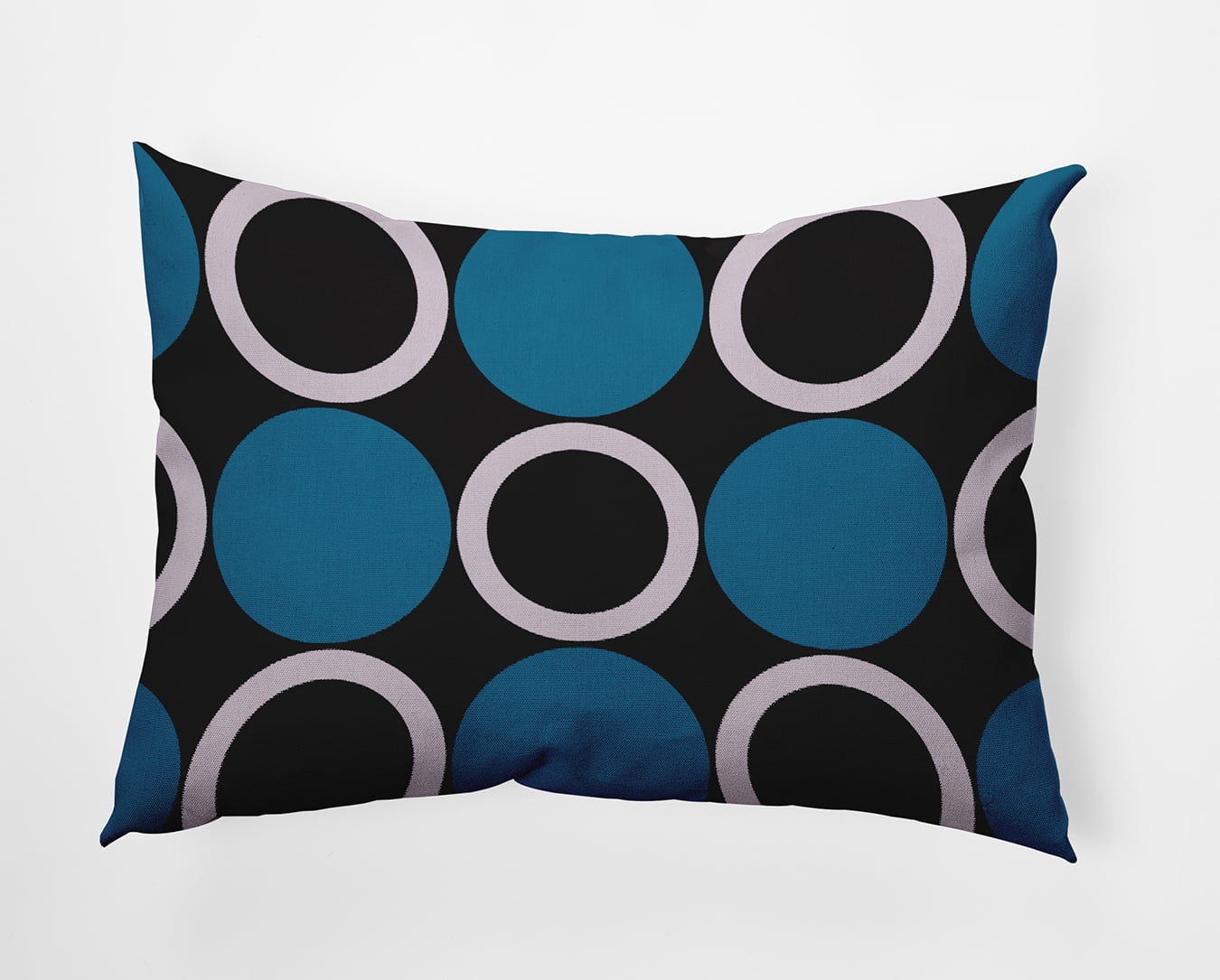 20" x 14" Simply Daisy Mod Circles Polyester Indoor/Outdoor Pillow, Unreal Teal Qty 1