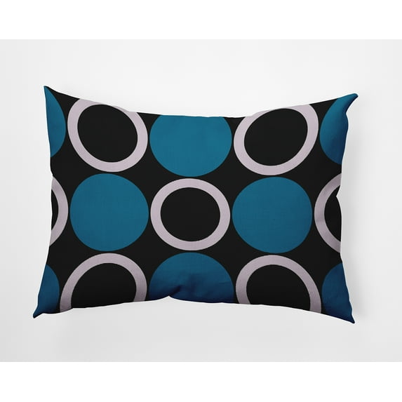 20" x 14" Simply Daisy Mod Circles Polyester Indoor/Outdoor Pillow, Unreal Teal Qty 1