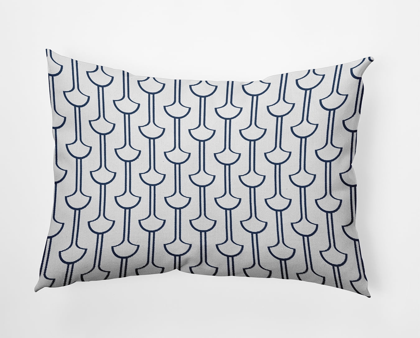 20" x 14" Simply Daisy Modern Ginko Polyester Indoor/Outdoor Pillow, Navy Qty 1