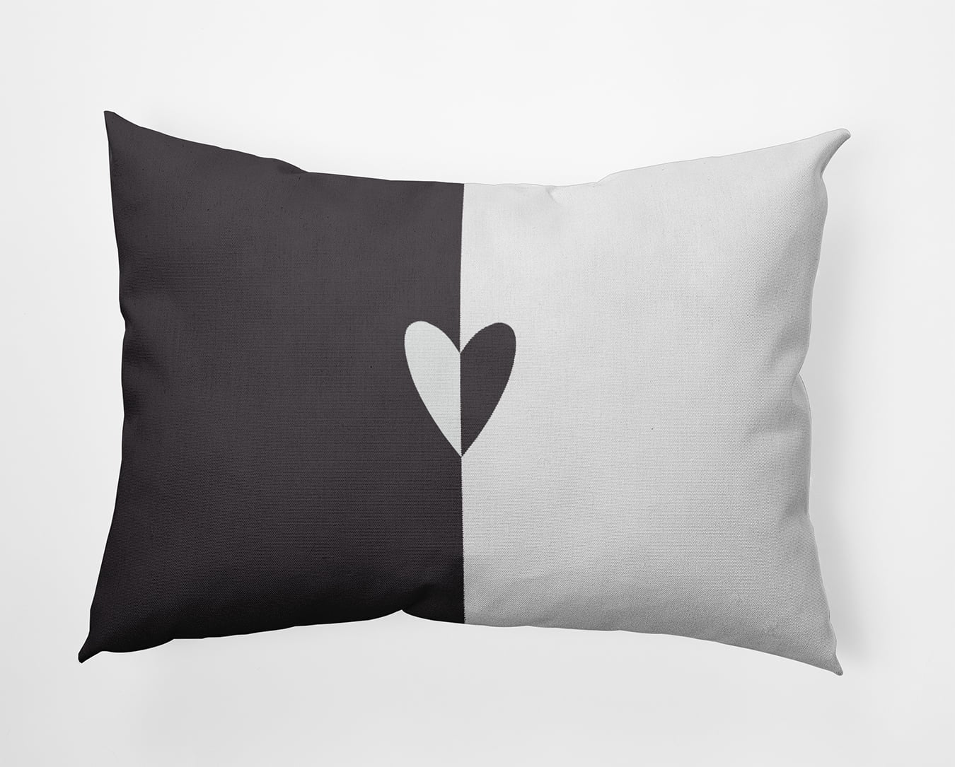 20" x 14" Simply Daisy Modern Heart Polyester Accent Pillow, Dark Gray Qty 1