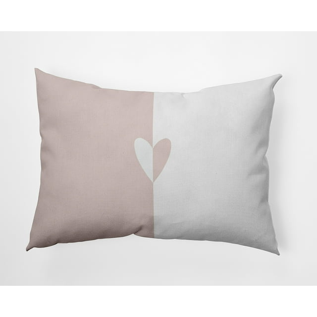 20" x 14" Simply Daisy Modern Heart Polyester Accent Pillow, Pale Pink Qty 1
