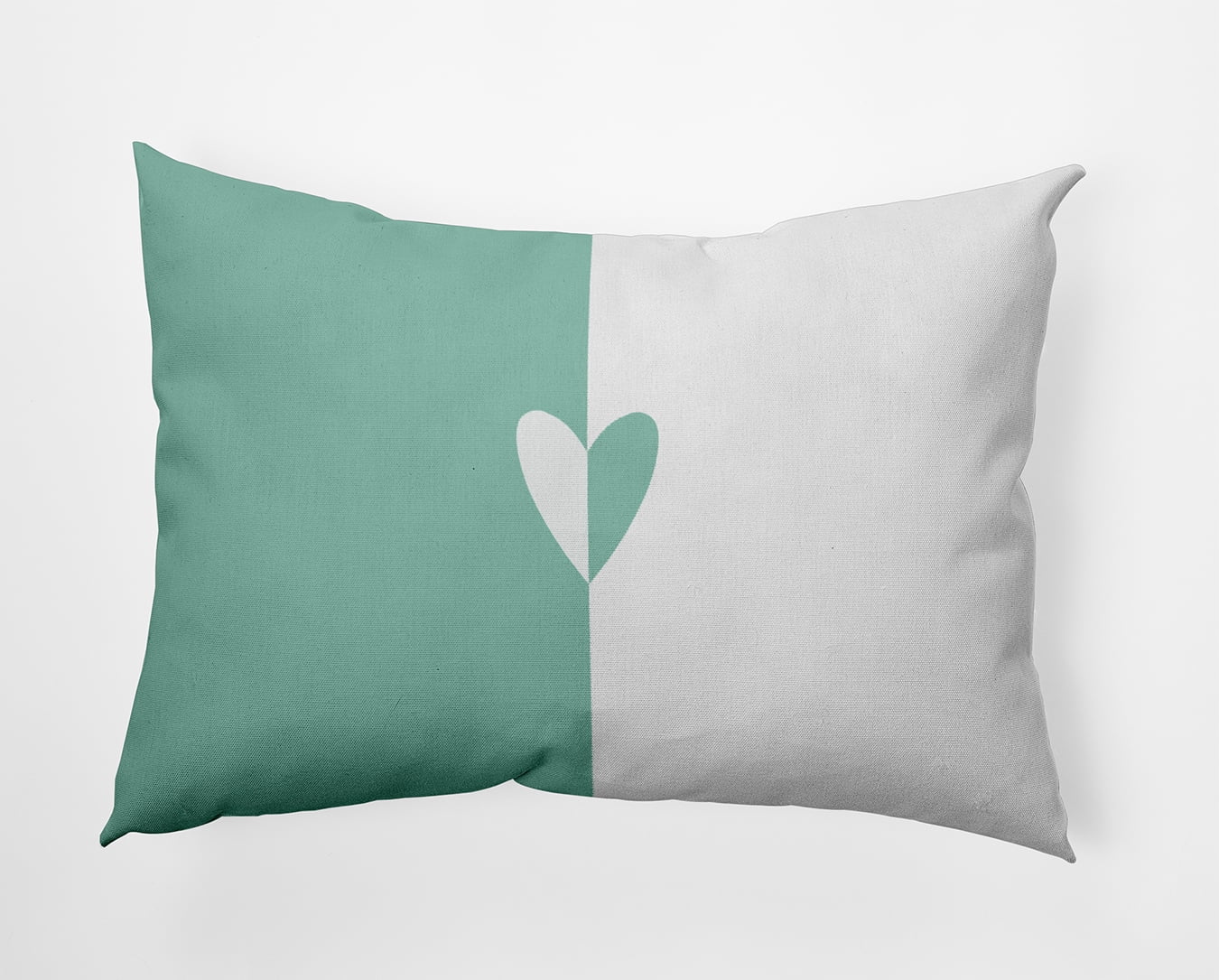 20" x 14" Simply Daisy Modern Heart Polyester Accent Pillow, Spring Green Qty 1