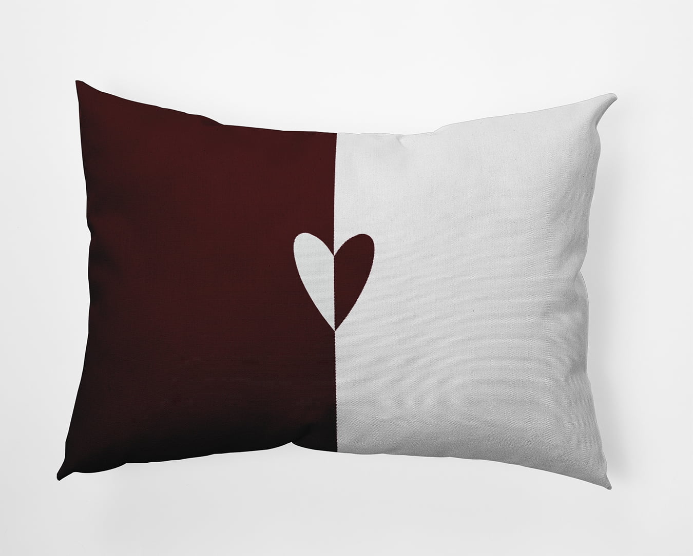 20" x 14" Simply Daisy Modern Heart Polyester Indoor/Outdoor Pillow, Burgandy Qty 1
