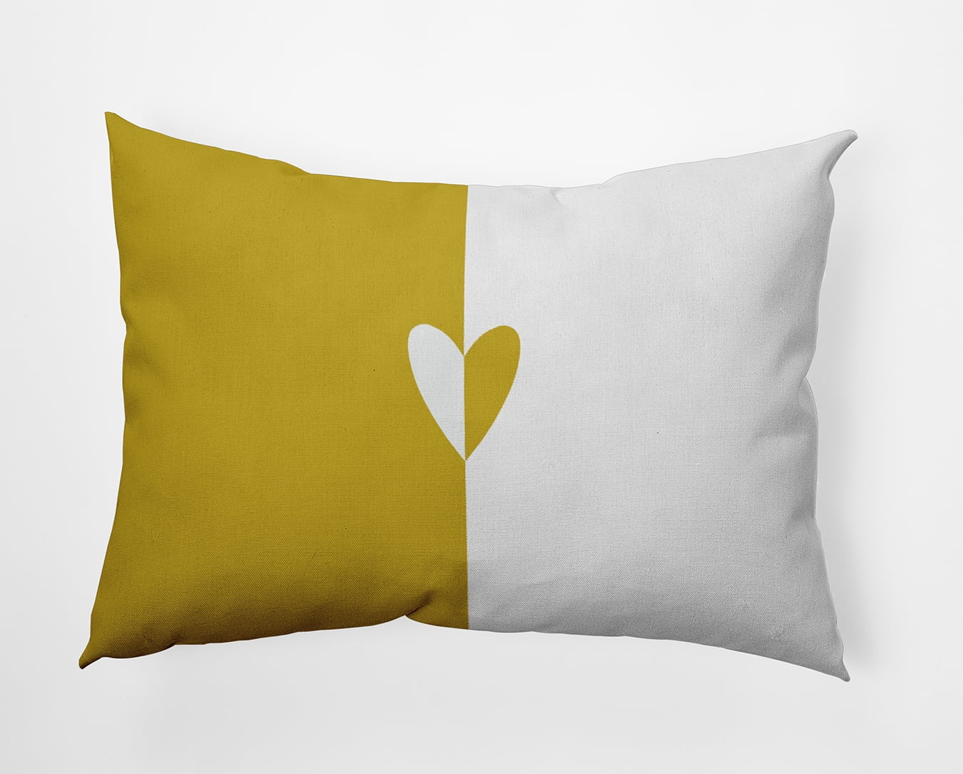 20" x 14" Simply Daisy Modern Heart Polyester Indoor/Outdoor Pillow, Mustard Qty 1