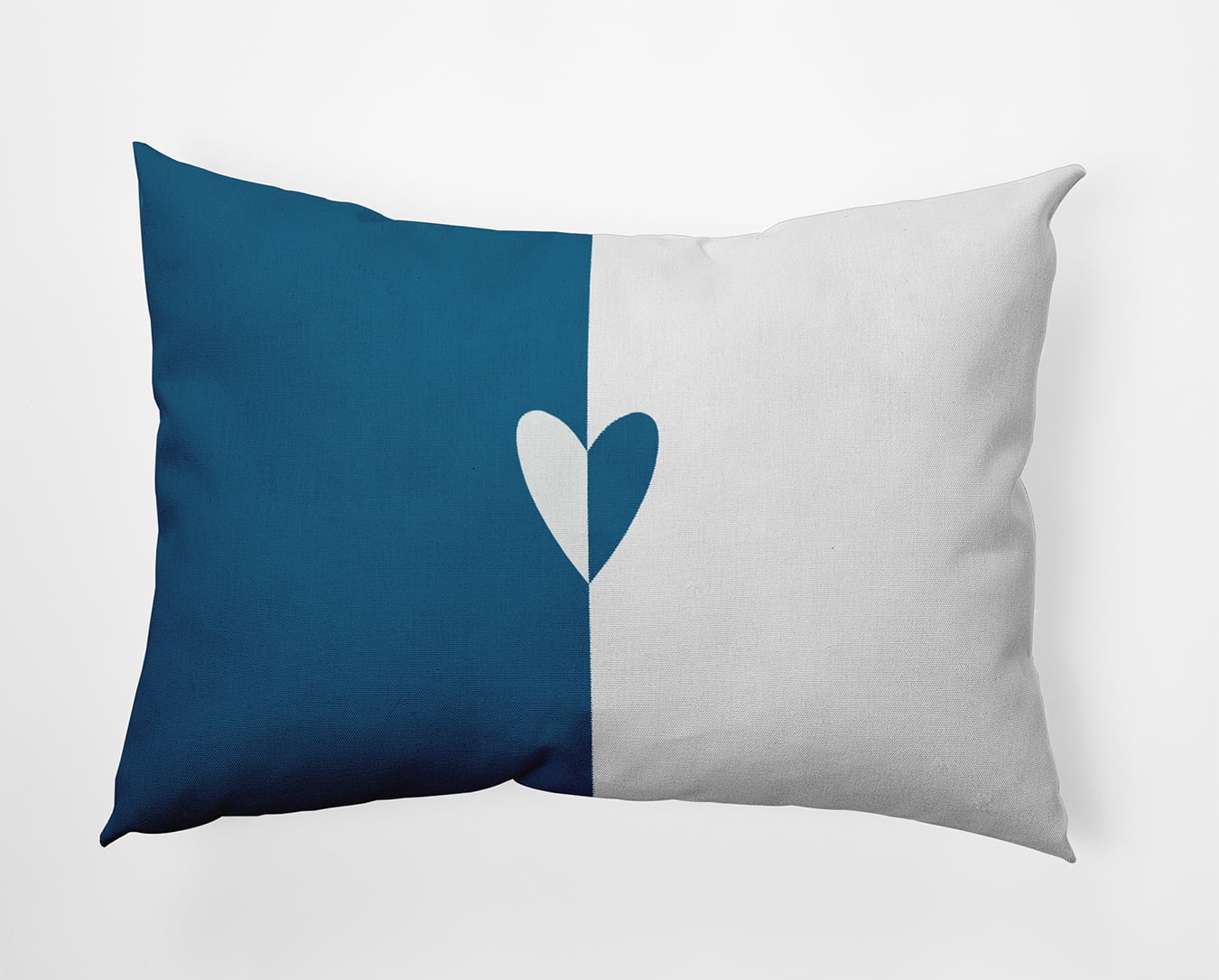 20" x 14" Simply Daisy Modern Heart Polyester Indoor/Outdoor Pillow, Teal Qty 1