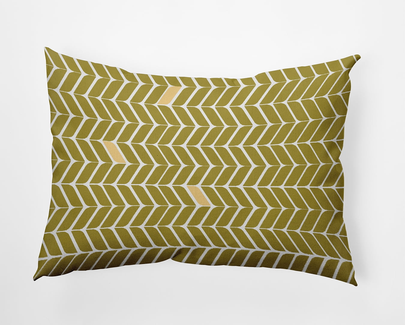 20" x 14" Simply Daisy Modern Leaf Pattern Polyester Indoor/Outdoor Pillow, Muted Gold Qty 1