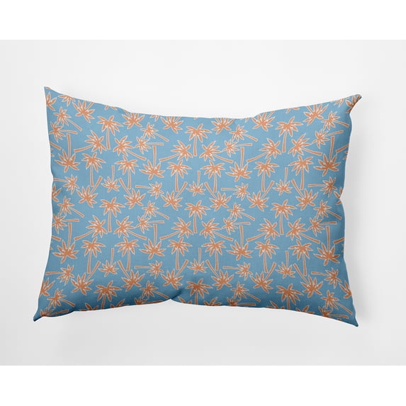 20" x 14" Simply Daisy Palm Tree Pattern Polyester Accent Pillow, Carolina Blue Qty 1