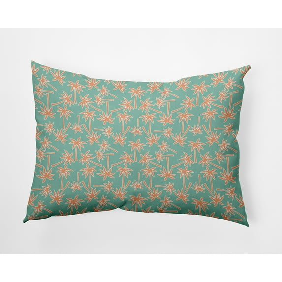 20" x 14" Simply Daisy Palm Tree Pattern Polyester Indoor/Outdoor Pillow, Spring Green Qty 1