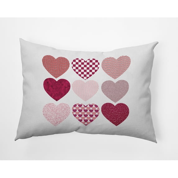 20" x 14" Simply Daisy Patterned Hearts Polyester Accent Pillow, Buddah Qty 1